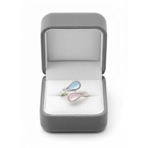 Swirling Blue & Pink Silver 925 Retro Style ring